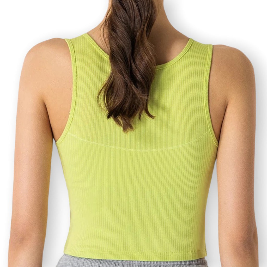 Ribbed V Cut Crop Top