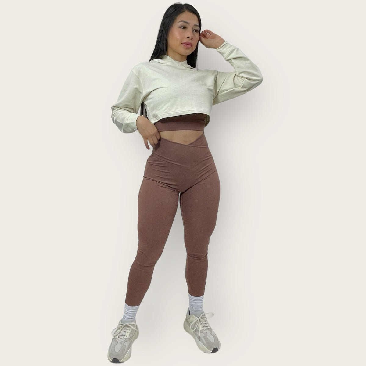bGalvanized Cropped Hoodie