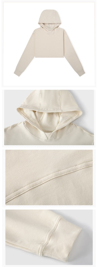 bGalvanized Cropped Hoodie